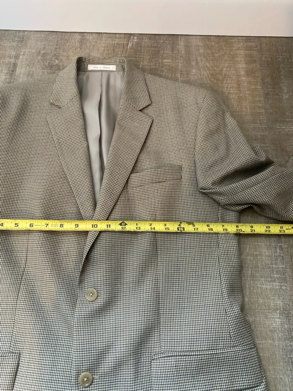 Michael Kors Men’s Blazer Sport Coat 40R Houndstooth Plaid Suit Jacket Classic